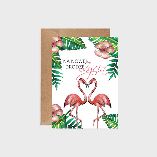Kartka na ślub, Tropical Flamingos Joanna Klupś