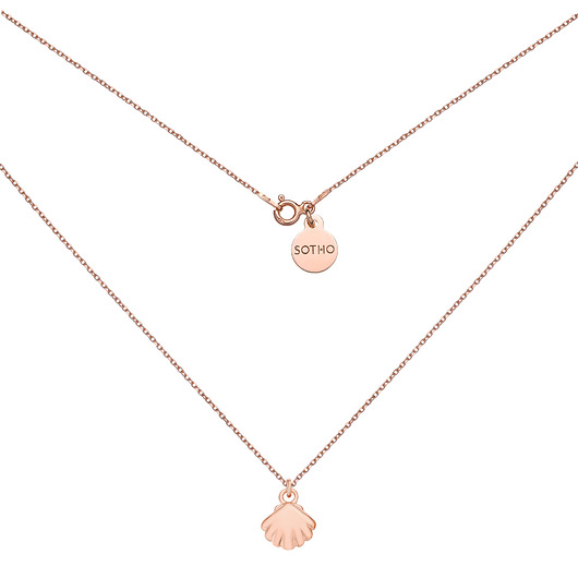 złote naszyjniki Naszyjnik z różowego złota z muszelką