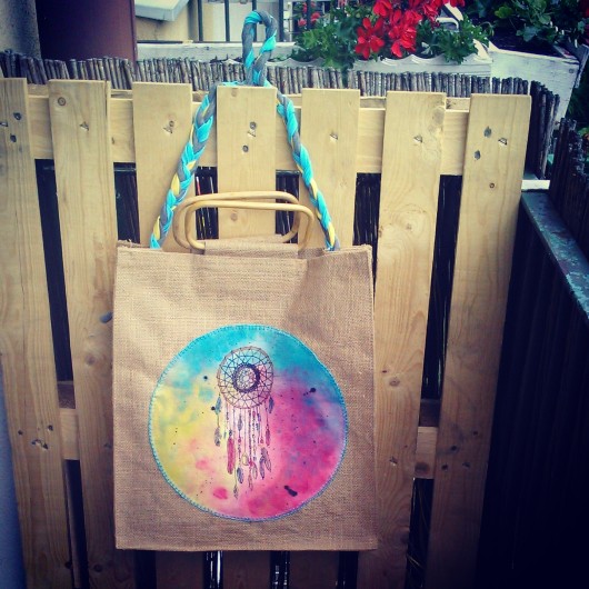 Shopper malowanyręcznie ivy style