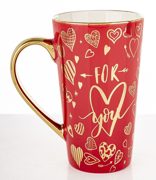 kubki i filiżanki Kubek porcelanowy 450 ml FOR YOU 14,5x13x8,5 cm