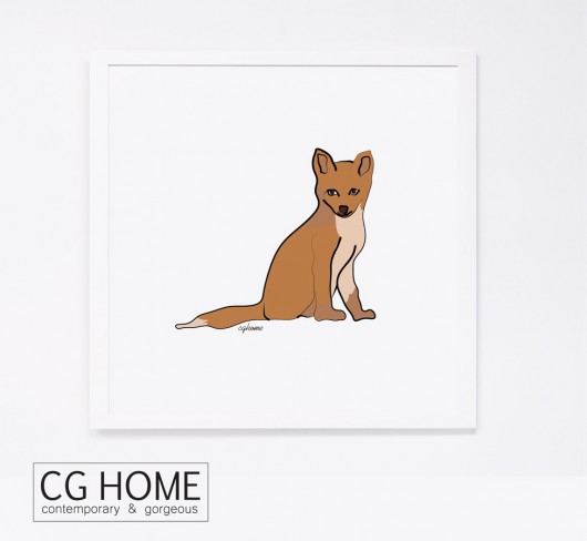little fox LISKI 50cm x 50cm grafika plakat Cghome