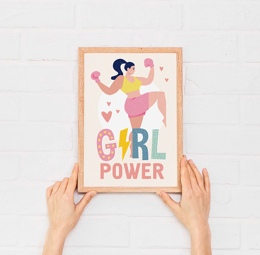 Girl Power - plakat - wersja różowa HOG STUDIO