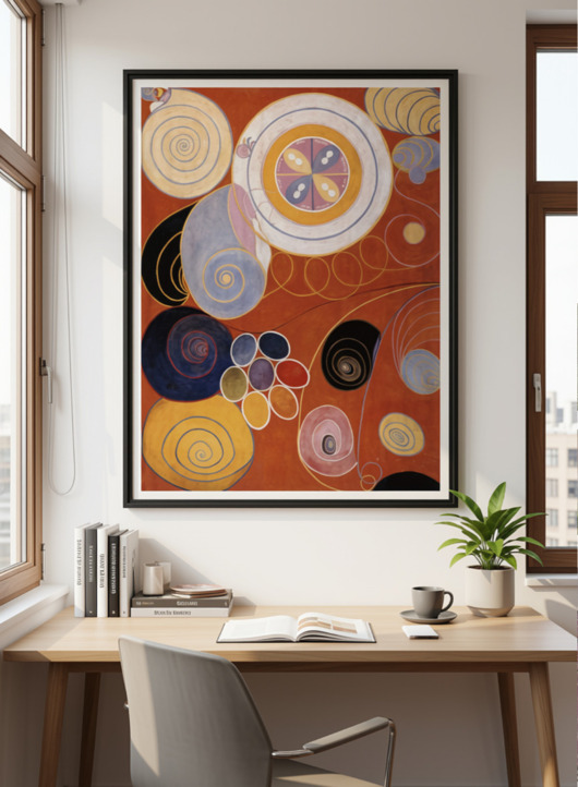 grafiki i ilustracje PLAKAT abstrakcyjny, Hilma af Klint, retro poster, modernizm