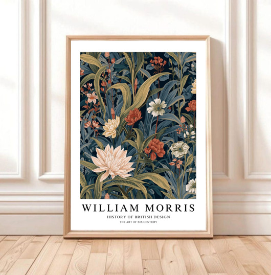 grafiki i ilustracje PLAKAT  dekoracyjny William Morris kwiaty