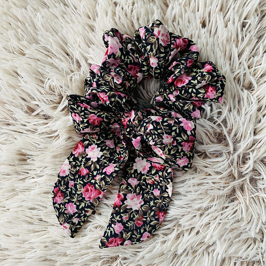 Gumka do włosów scrunchie drobne kwiatuszki Nandi