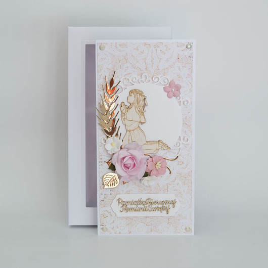 kartki na komunię Pamiątka Pierwszej Komunii w pudełku