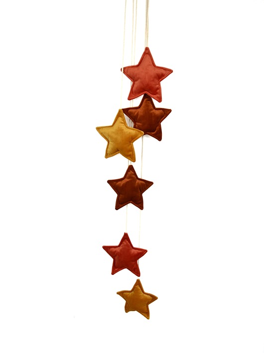 Zawieszka gwiazdki velvet ceglasty 6 gwiazdek Bloomoon