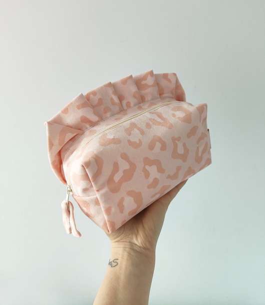 kosmetyczki Kosmetyczka BLANKA Peach Leopard Print