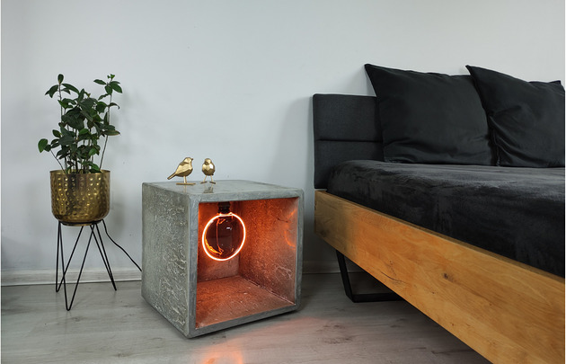 lampy podłogowe Lampa LED betonowa "Opal Lumina"