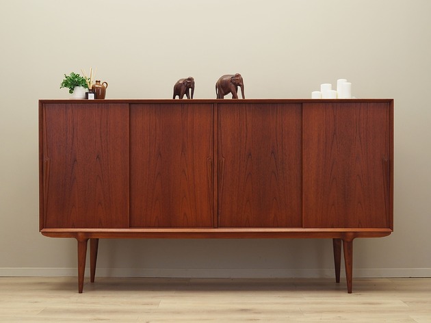 komody i szafki Highboard tekowy, duński design, lata 70, produkcja: Omann Jun