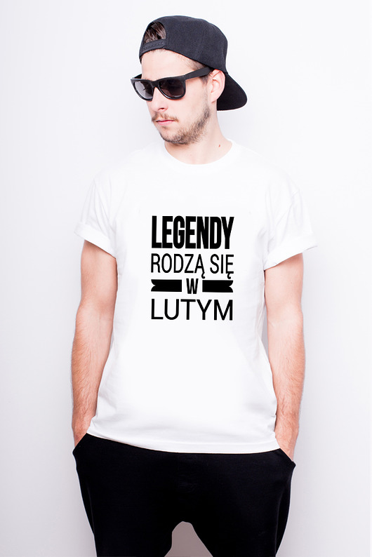 T-shirt męski -legendy rodzą się w lutym  AllbagAllprints