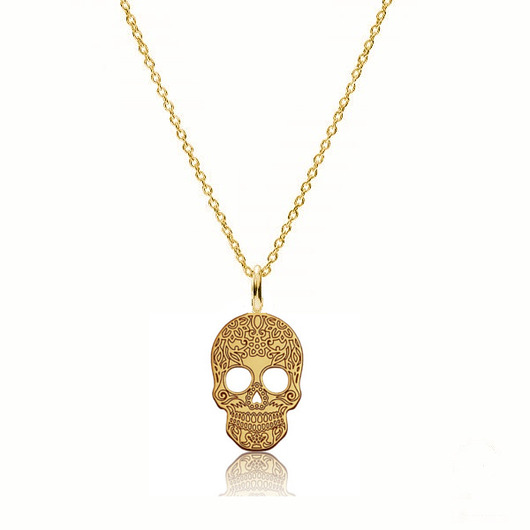 złote naszyjniki SKULL- naszyjnik