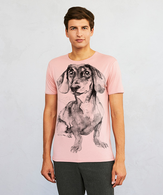 t-shirty męskie Dachshund no.4 Men's T-shirt light pink