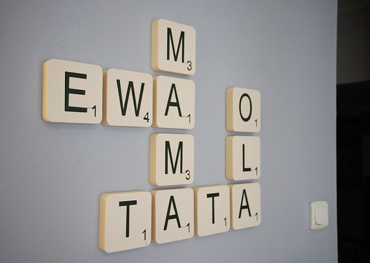 Kostki SCRABBLE 10x10cm  zamówienie indywidualne NICE HOUSE