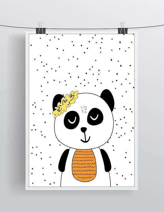 obrazy i plakaty do pokoju dziecięcego Panda