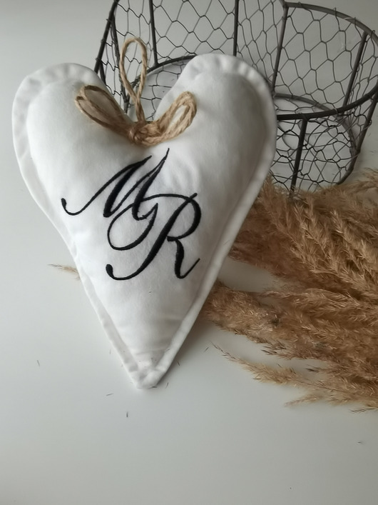 Ozdoby na ścianę Personalizowane serduszko ozdobne (kolory, tkaniny)