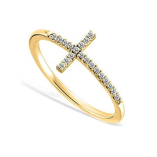 PIERŚCIONEK KRZYŻYK Z CYRKONIAMI- SREBRO 925 POZ Coccola JEWELLERY
