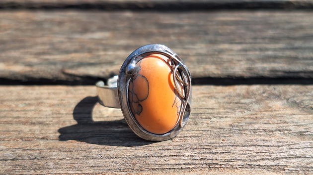 pierścionki - różne Pomarańczko - pierścionek regulowany