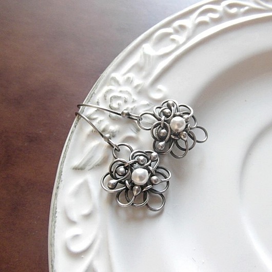 kolczyki wire wrapping Kolczyki srebrne For You