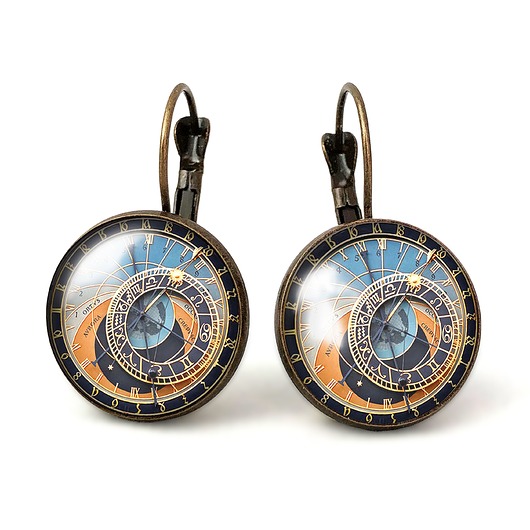 Kolczyki duże wiszące Zegar astrologiczny - 0190 EGGinEGG
