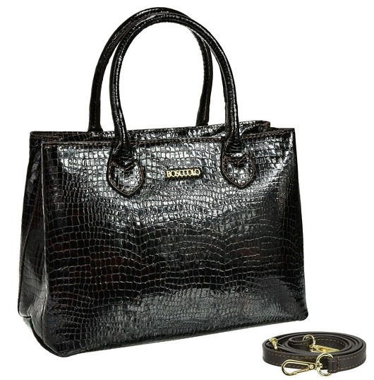 torby na ramię Torba skórzana - Kuferek  wzór krokodyl (5767)