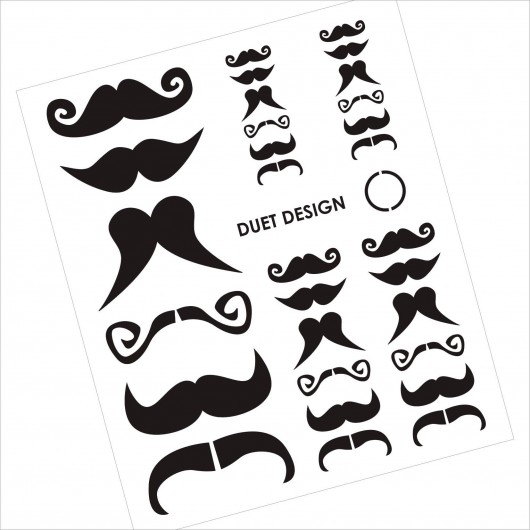zestaw naklejek - Wąsy - Moustache - duet design Duet design