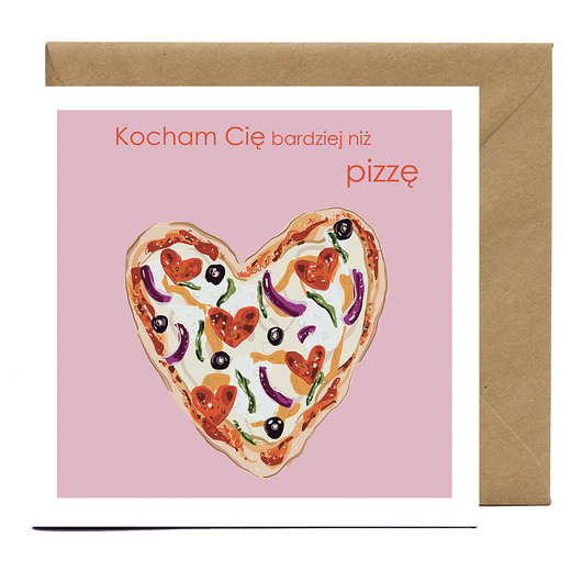kartki okolicznościowe - wydruki Kartka miłosna Pizza