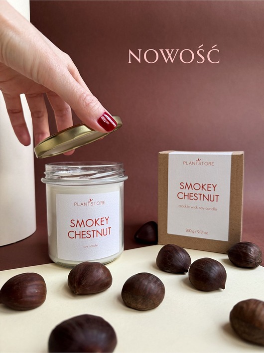 świece zapachowe SMOKEY CHESTNUT Świeca sojowa DUŻA 260 g