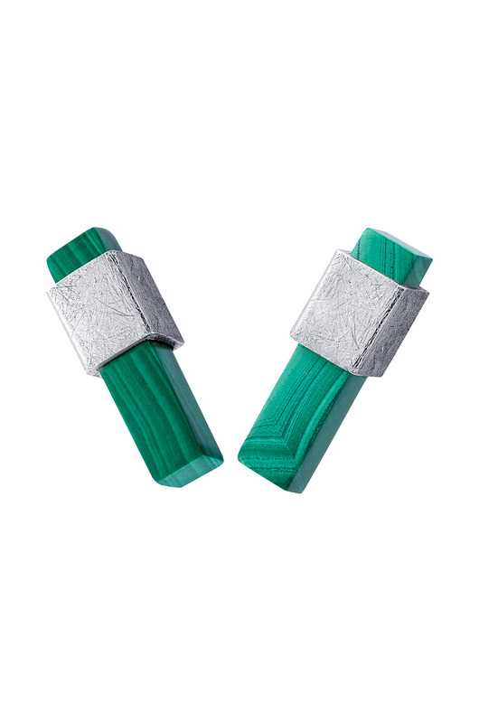 kolczyki/SILVER/Malachit Daria Siwiak Jewellery