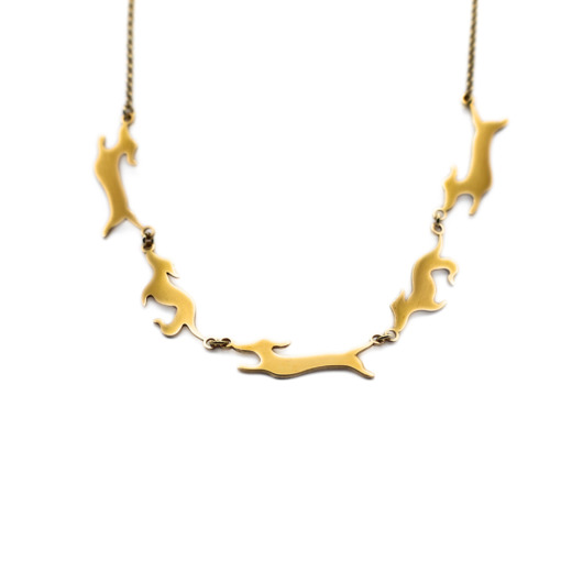 złote naszyjniki Naszyjnik "Jamniki w galopie"