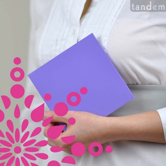 notes fioletowy (tęcza) + naklejki baza różowe tandem