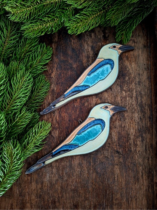 figurki i rzeźby Ceramiczny ptak 2 sztuki zawieszka