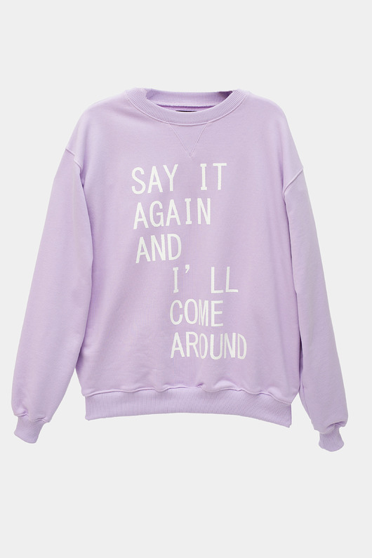 bluza bez kaptura damska Bluza SAY IT! lilac