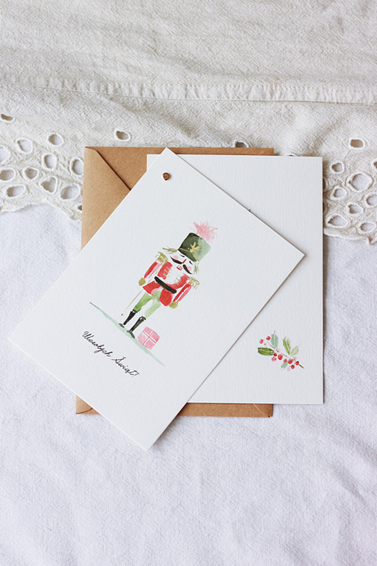 kartki świąteczne Delikatna kartka świąteczna "Dziadek do orzechów"