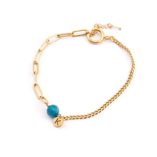 bransoletki z kamieni naturalnych Bransoletka na nogę - pancerka/spinacz z Apatytem