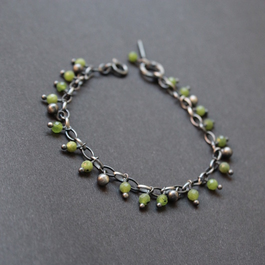 bransoletki z kamieni naturalnych Bransoletka Zielona Pieguska