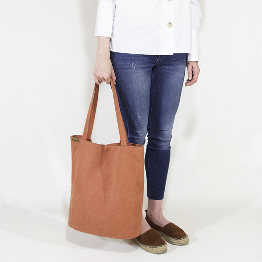 Shopper bag XL pomarańczowa torba z bawełny hairoo