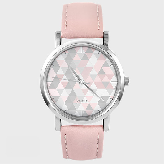 Zegarek - Geometric pastel - pudrowy róż yenoo