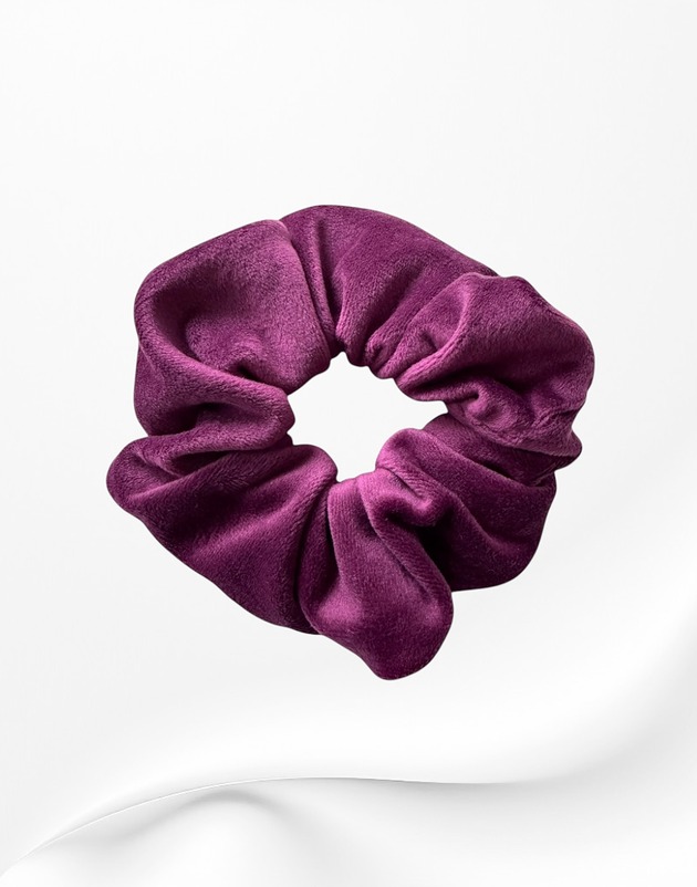 gumki do włosów Gumka frotka scrunchie welurowa śliwkowa