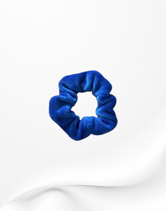 gumki do włosów Scrunchie gumka frotka wąska welurowa niebieska