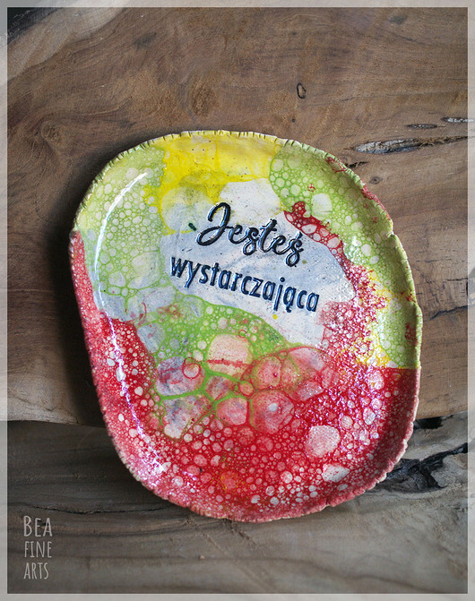 dodatki - różne Jesteś wystarczająca -  talerzyk  na biżuterię, drobiazgi