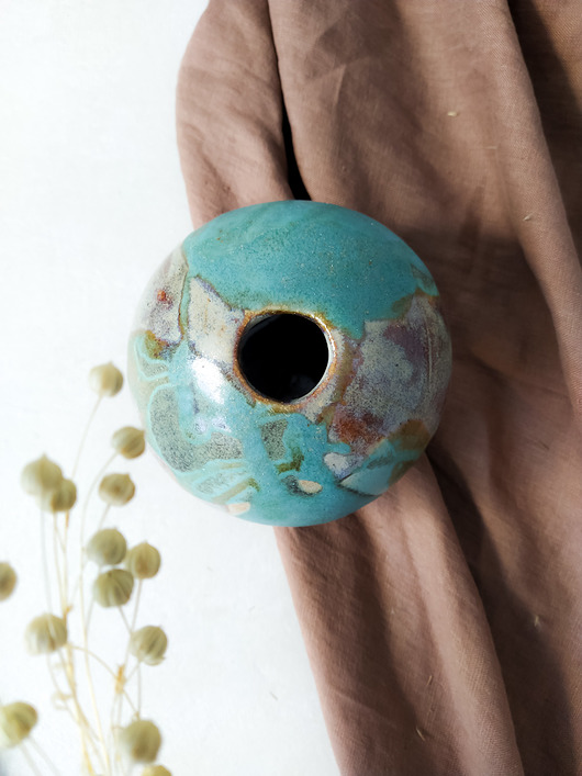 Wazon turkusowy kolekcja EMERALD drobne sztuki