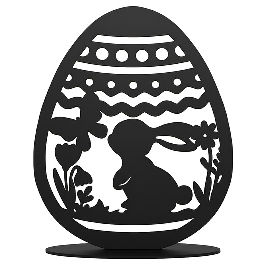 ozdoby wielkanocne Drewniana Pisanka Wielkanocna Czarna 10cm Jajko Figurka Ażurowa Dekoracja