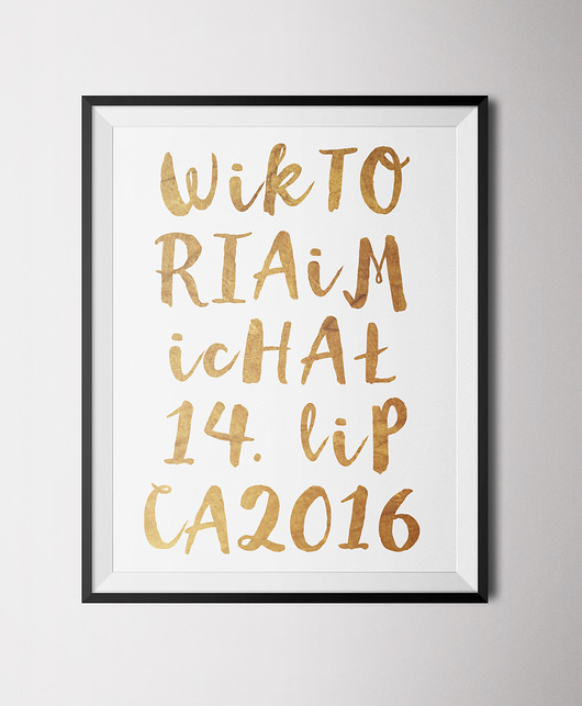 Personalizowany złocony plakat Literki Old Soul Mood Prints