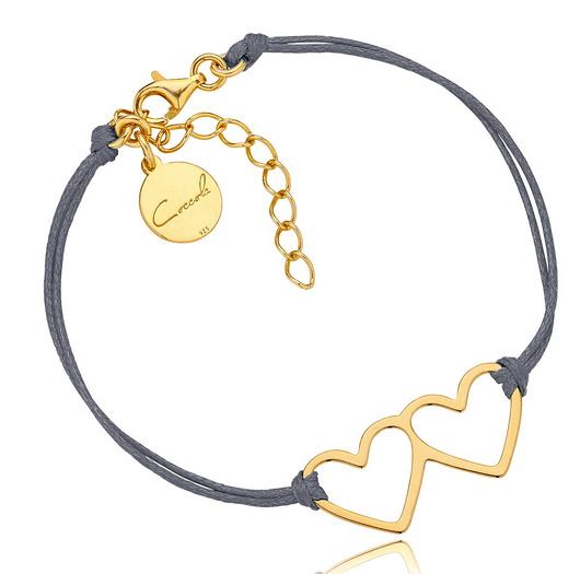 BRANSOLETKA SZNURKOWA Z SERDUSZKAMI- SREBRO 925 Coccola JEWELLERY