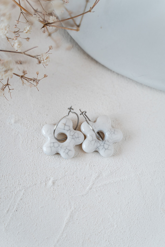 kolczyki ceramiczne Kolczyki porcelanowe BLOOM