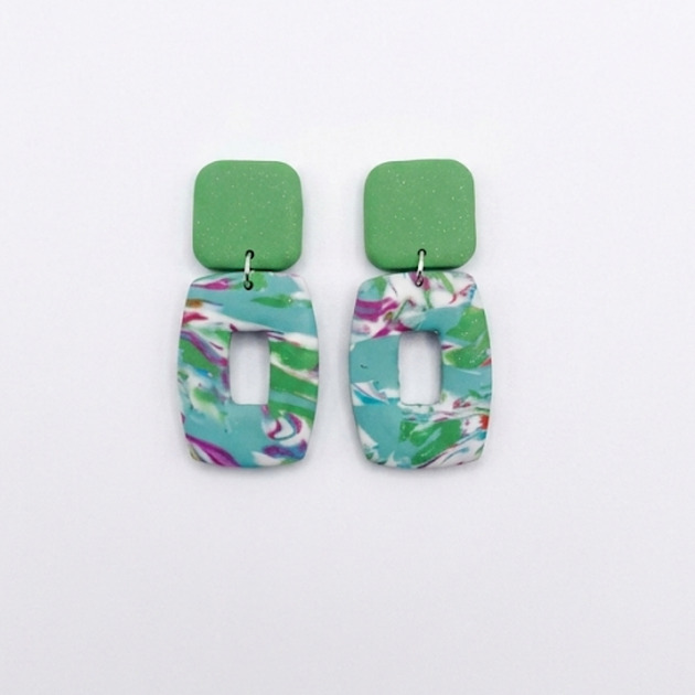 kolczyki z masy plastycznej Kolczyki Pink