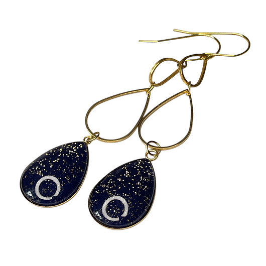 kolczyki szklane Kolczyki krople z efektem złotego pyłu Vittoria