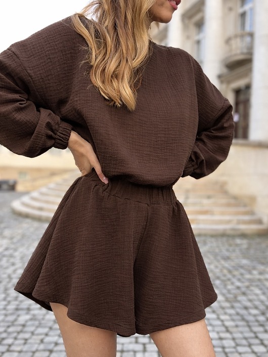 komplety damskie Be My Baby /czekoladowy komplet muślinowy