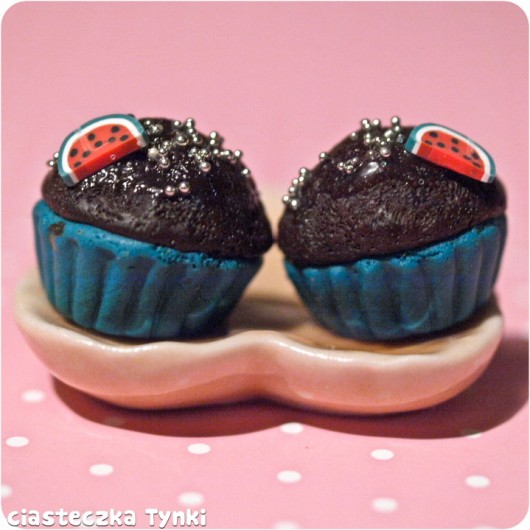 ciemne muffinki z arbuzami ciasteczkatynki